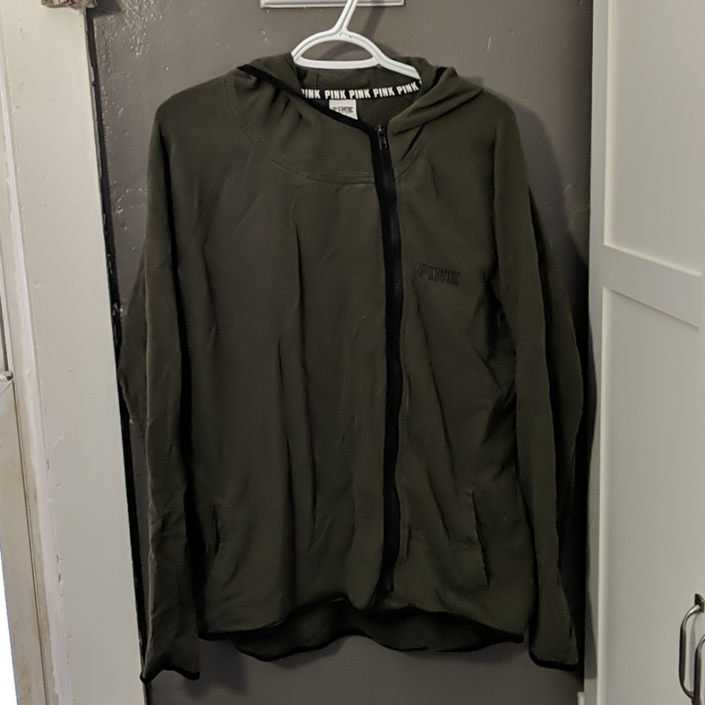 Victoria's Secret PINK Olive Zip Jacket Large